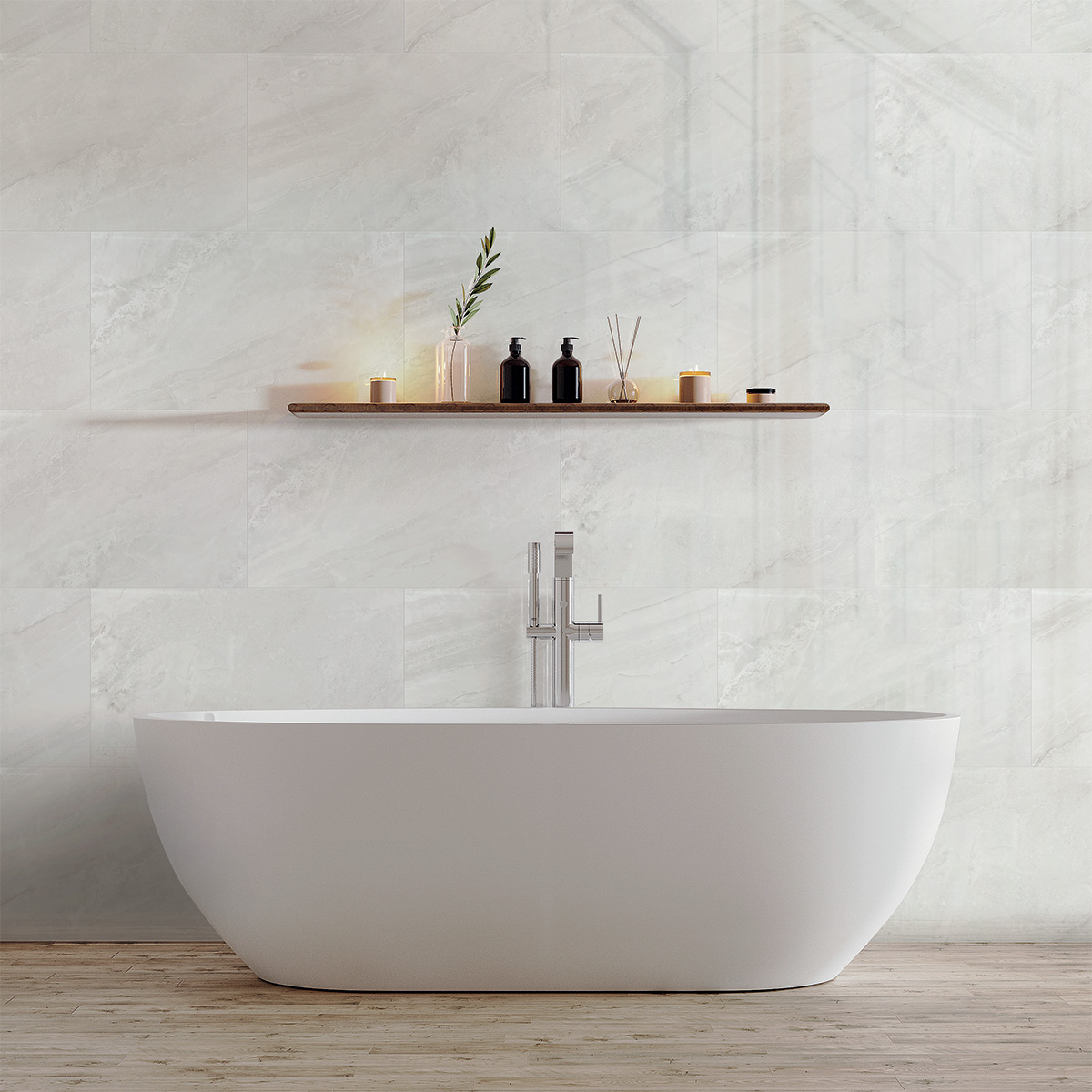 Dumawall+ Bathroom Panels Evora 650x375mm (Pack of 8) – Waterproof Composite Tiles