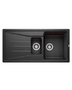 Blanco Sona 6s Black Silgranit & Mida Mixer Tap 1000 x 500mm comes with Strainer Waste Kit