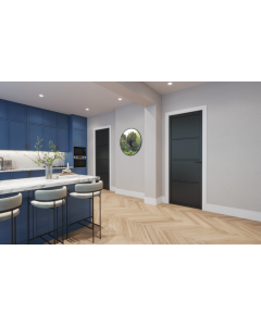 Seadec Merrion 4p Black Industrial 6'8 x 2'8 Painted Black Door 2032 x 813 x 44mm