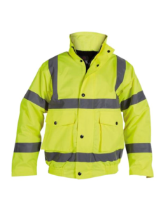Hi-Vis Reflective Bomber Jacket Yellow - XL