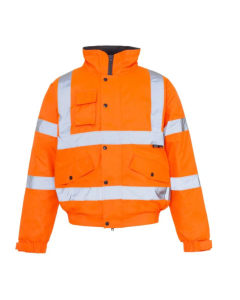 Hi-Vis Reflective Bomber Jacket Orange - XL