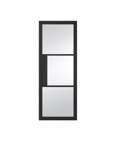 Indoors Seattle 3 Panel Clear Glazed Black Door - 78 Inch x 30 Inch (1981mm x 762mm)