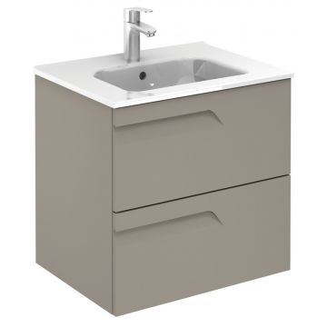 Brava W/H Vanity Unit 600mm Smokey Matt comes with 2 Drawers (600 x 460mm)