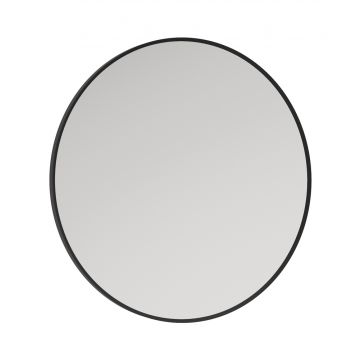 Astrid Matt Black Round Mirror 600mm