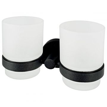 Haceka Kosmos Double Tumbler Holder Matt Black