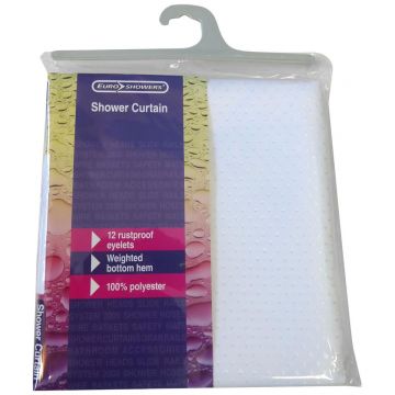 1800 x 1800 Antibacterial Shower Curtain White