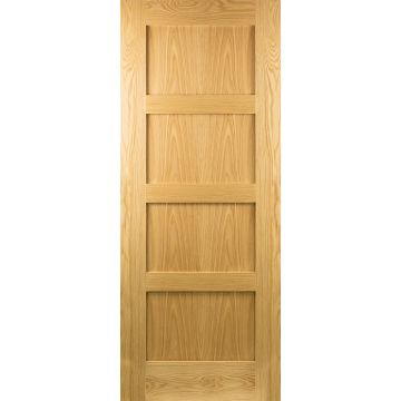 Seadec Oak Augusta 4 Panel Shaker 6'6 x 2'2 Oak Veneer Finish