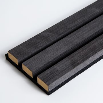 Black Veneer Wrapped MDF Acoustic Wall Panel 2400mm x 600mm