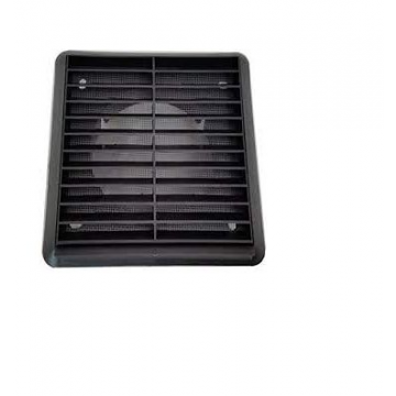 Square Louvered Vent 100mm Round Spigot Black