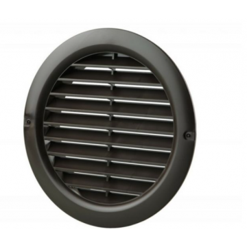 Round Grille Adjustable Inlet 100 - 150mm Black Black Flyscreen