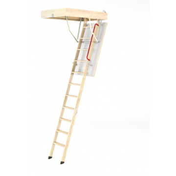 Fakro Loft Ladder 60 x 120 Yellow Band Lwk Komfort 280cm Floor To Ceiling, 36mm Insulated Hatch