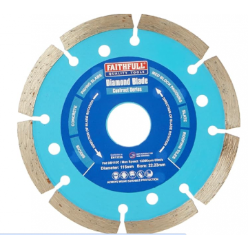 Faithfull Contract Diamond Blade Disc 115mm Bore Size 22.2mm