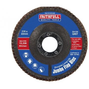 Fai/Full Flap Disc Zirconia Za120 115mm Jumbo