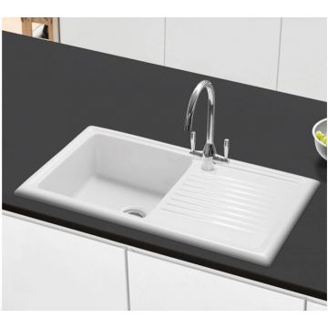 Caple Wiltshire 100 Inset Ceramic Sink 1 Bowl Reversable 1010 x 525mm (Waste Not Included)