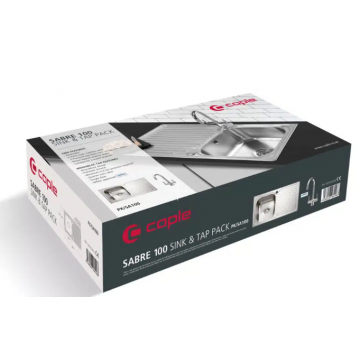 Caple Sabre 100 Single Bowl Inset Sink & Tappack 860 x 500mm Reversable