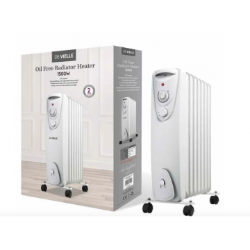 Devielle 8 Fin Oil Free Radiator Heater White 1500w