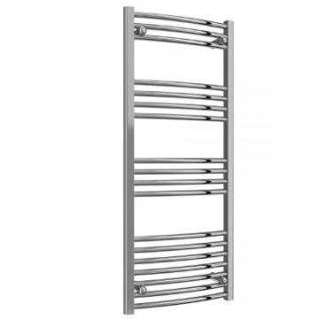 Capo 1200 x 500 Curved Chrome Towel Warmer comes with ChromeradiatorValves