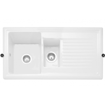 Caple Wiltshire 150 Inset Ceramic Sink 1.5 Bowl 1010 x 525mm Reversable