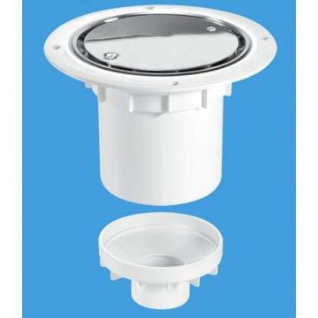 Mcalpine 75mm Seal Floor Gully 110/2" B/Outlet comes with Stainless Steel Grid Sheet Flooring