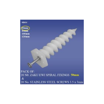 Zaku Ewi 80mm Spiral Fixings (20 Pack)