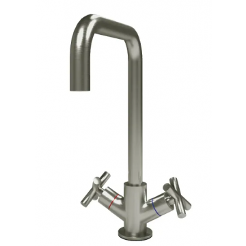 St James Isak Cross Head 1/4 Turn Sink Mixer Brushed Chrome