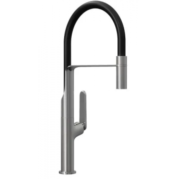 Effe Flexi Sink Mixer (Black Hose) -Br.Chrome (Qi)