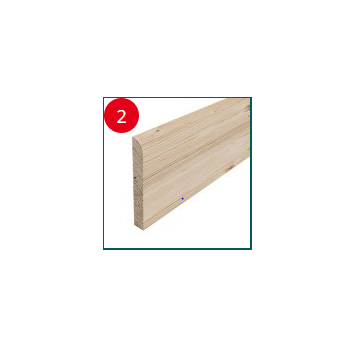 5.1m 100 x 19 White Deal Skirting S/N