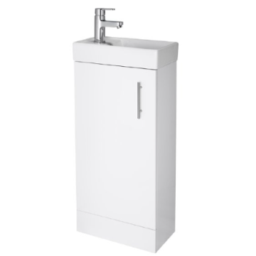 400 Minimalist Unit White comes with Jet Basin Mixer & Waste