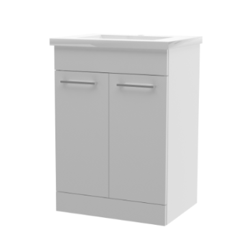 600 x 460 Barca Vanity Unit White comes with Alpha Basin Mixer & Waste