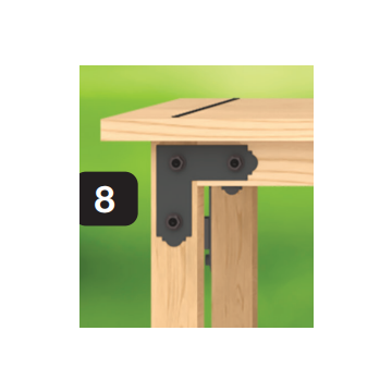 Sst Black P.C Pergola 75mm L.Strap Bracket