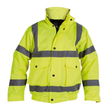 Hi-Vis Reflective Bomber Jacket Yellow - XL