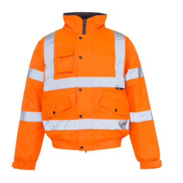 Hi-Vis Reflective Bomber Jacket Orange - S
