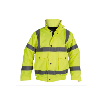 Hi-Vis Reflective Bomber Jacket Yellow - M
