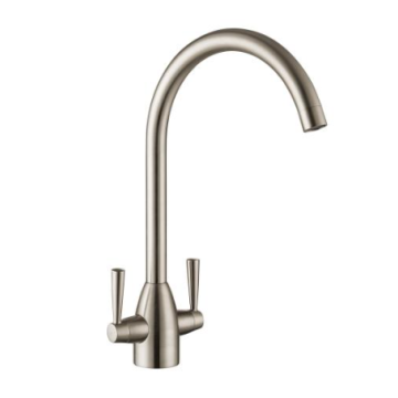 Fortune Twin Lever Sink Mixer Brushed Nickel