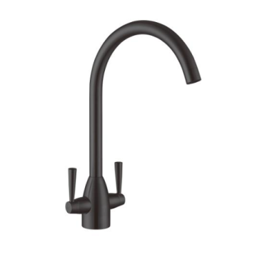 Fortune Twin Lever Sink Mixer Matt Black