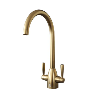 Fortune Twin Lever Sink Mixer Brushed Brass