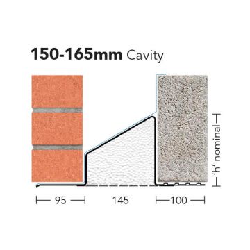 Keystone Lintels Insulated Galvanised Steel Lintel Cavity Wall- 2100mm - S/K-150