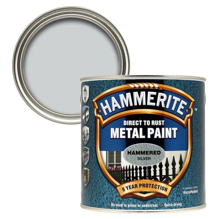 To Rust Metal Hammerite Hammered Silver Paint 4X Hammerite