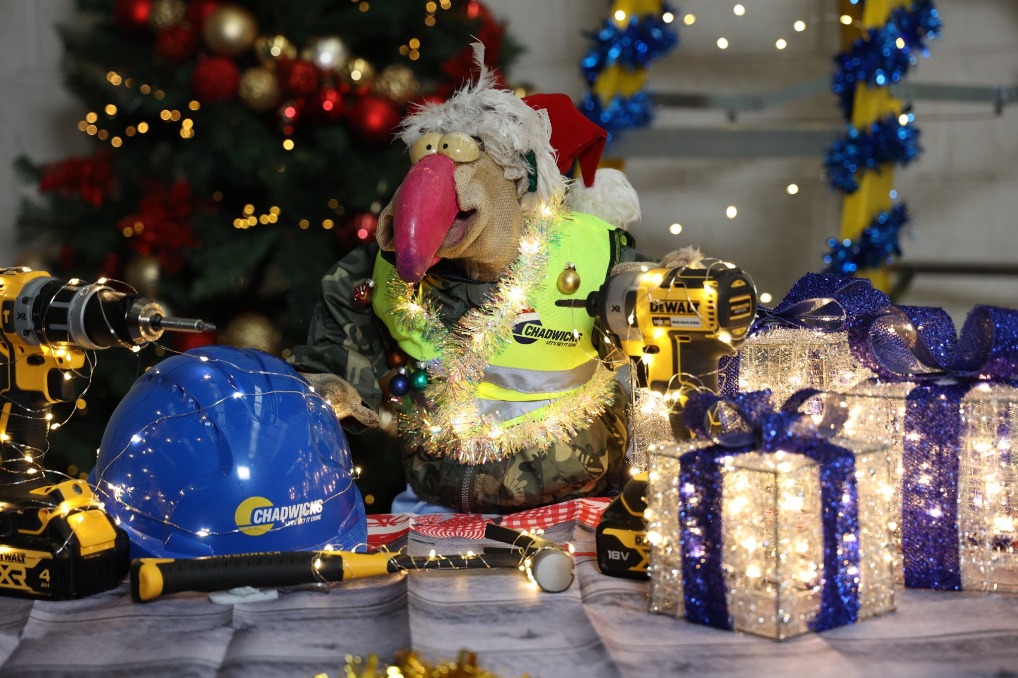 Chadwicks teams up with Dustin the Turkey to launch a festive hi-vis vest in aid of Irish Wheelchair Association