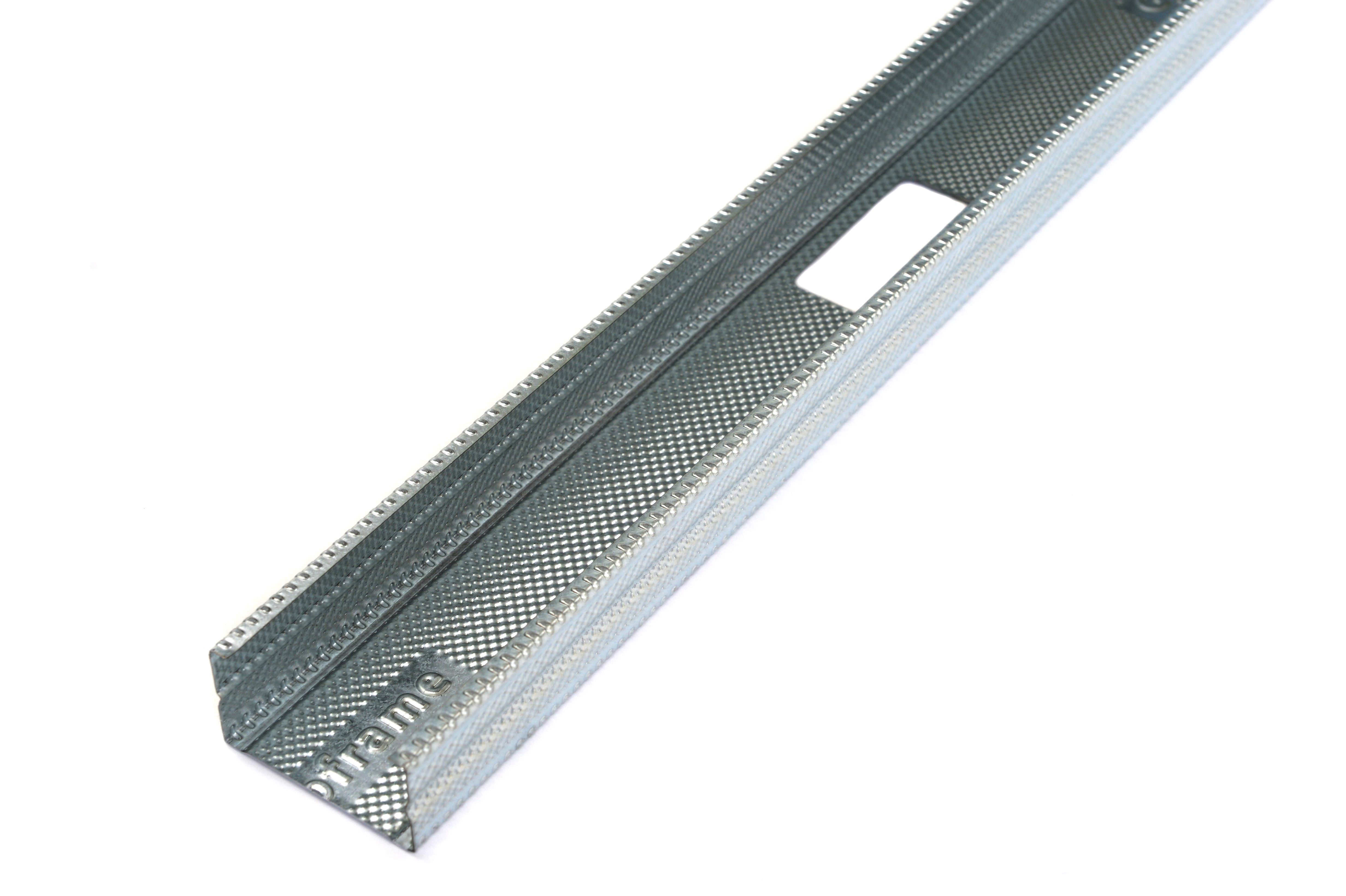 Gyproc metal stud wall frame installed to create an internal partition wall with space for insulation and services.