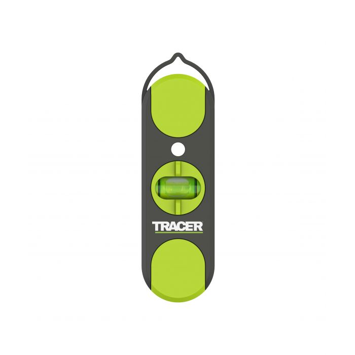 Tracer magnetic stud finder attached to a wall, locating hidden screws and nails to find timber studs behind plasterboard.